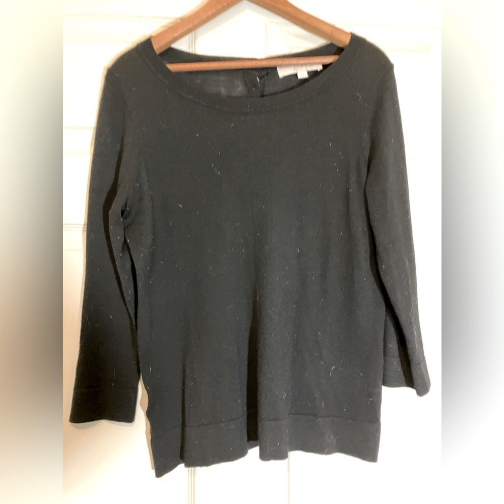 Loft sweater, black, button detail, excellent condition, size large